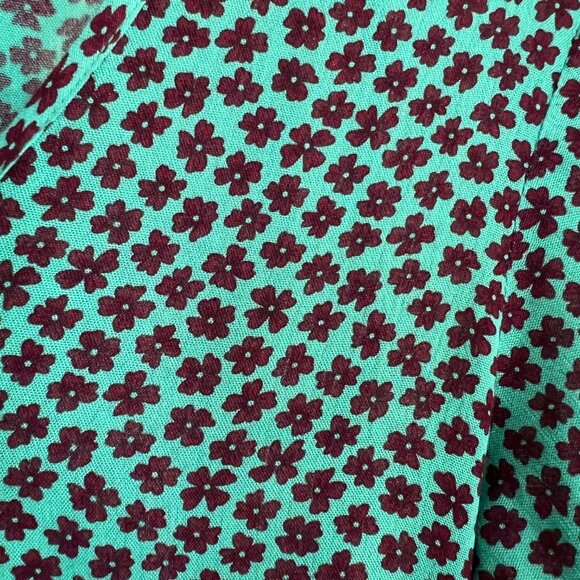 Band of Gypsies Women's Size M Teal/Black Martinique Floral Maxi Wrap Dress - Picture 7 of 14